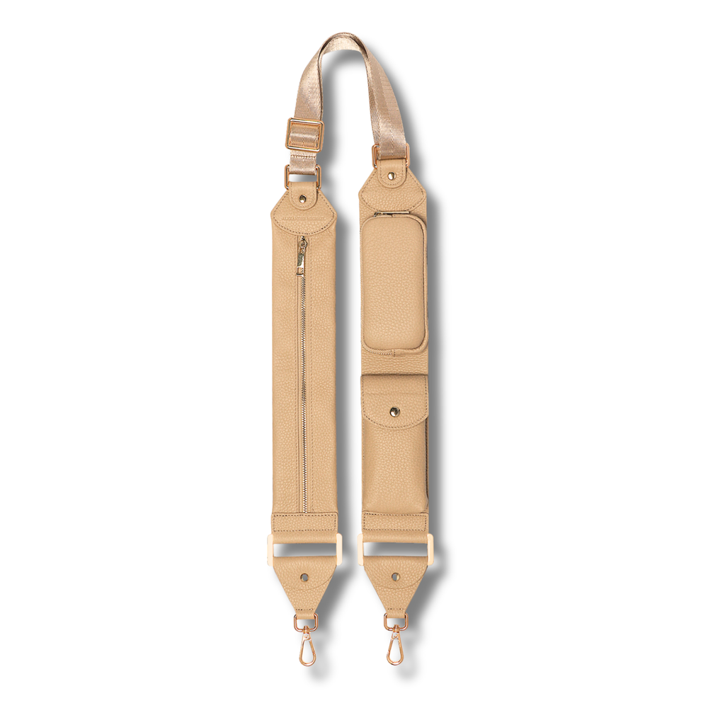 Alexa Strap – Beige Premium Leather with Gold Hardware