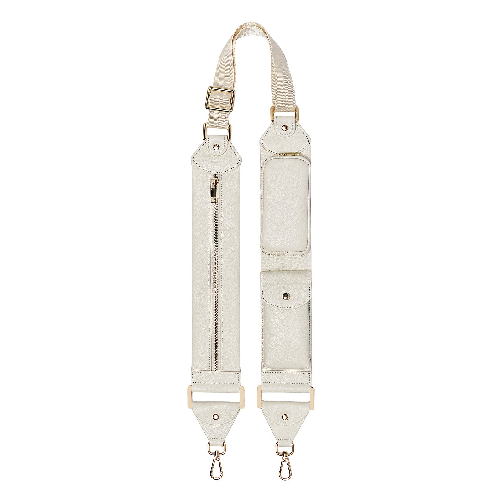 Alexa Strap – Ivory Leather with Gold Hardware