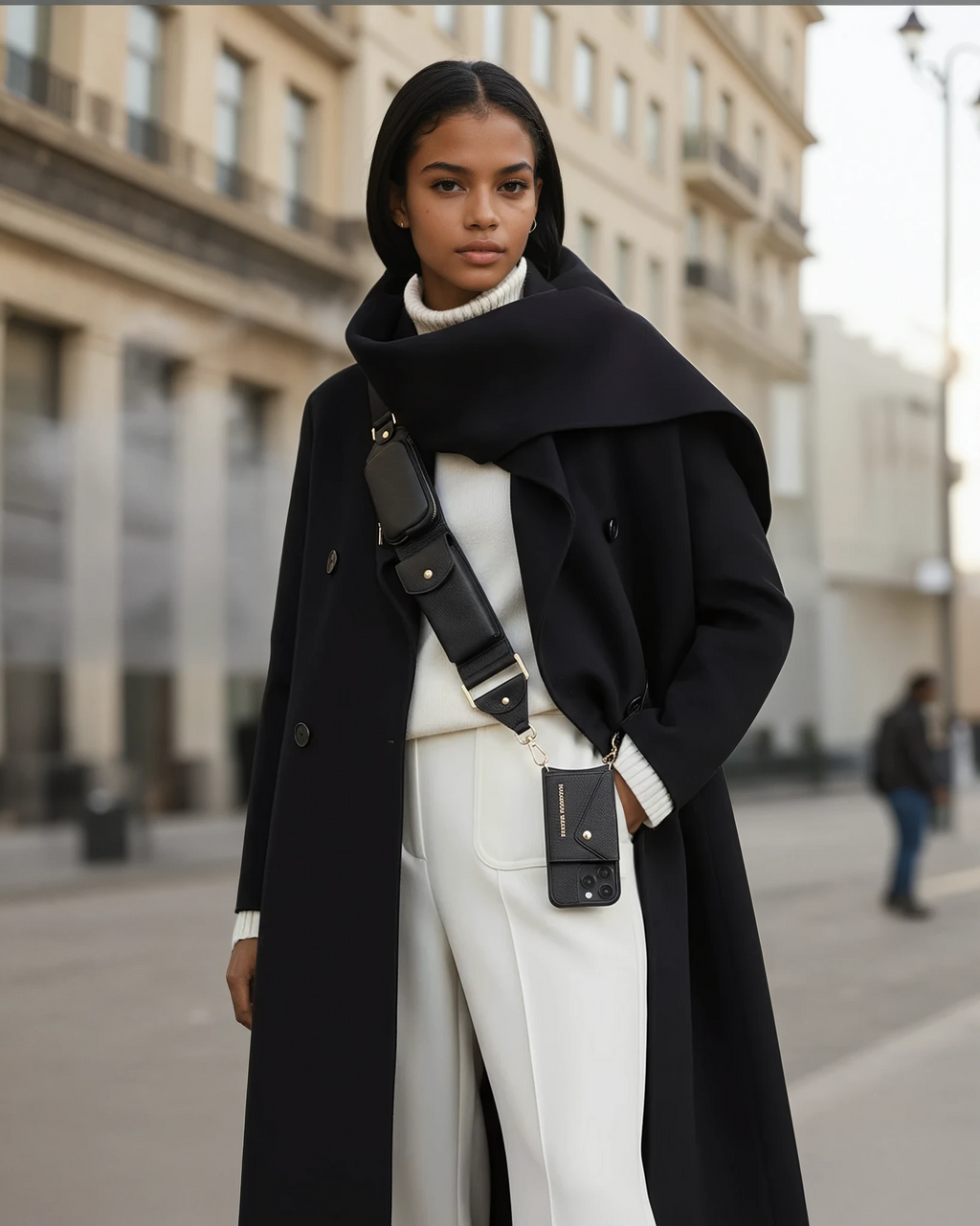 Alexa Strap – Black with Gold Hardware