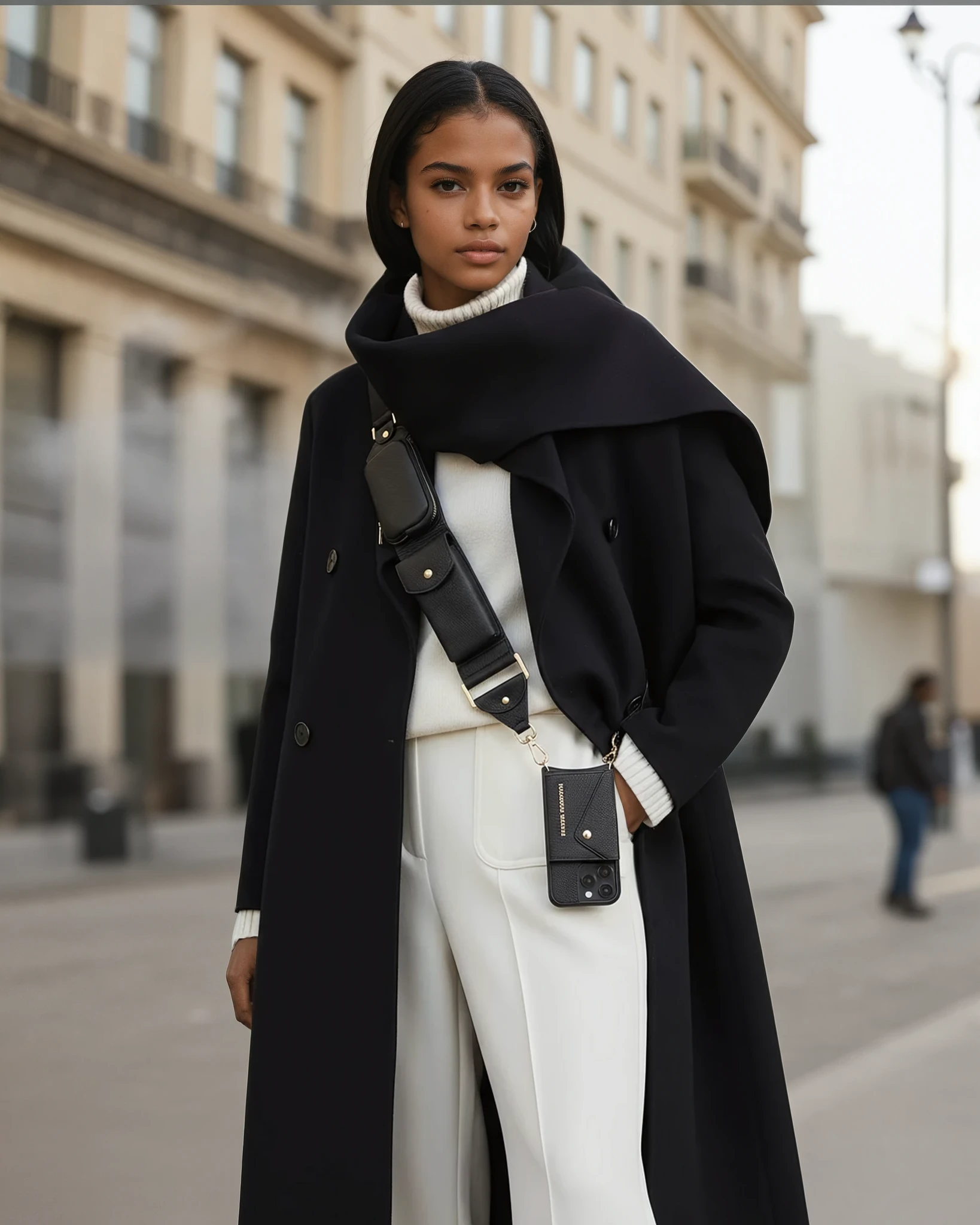 Alexa Strap – Black with Gold Hardware