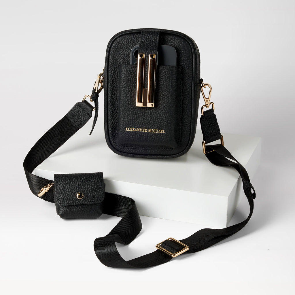 Luxe Luna Crossbody Bag - Black