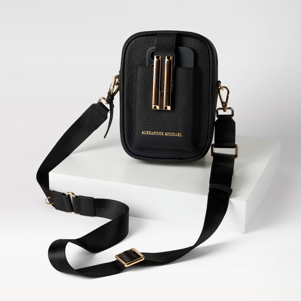 Luxe Luna Crossbody Bag - Black