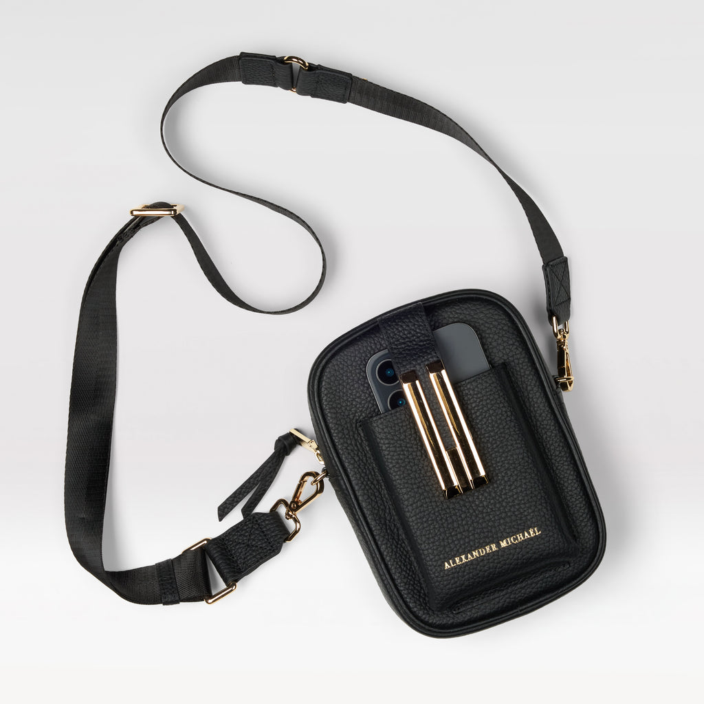 Luxe Luna Crossbody Bag - Black