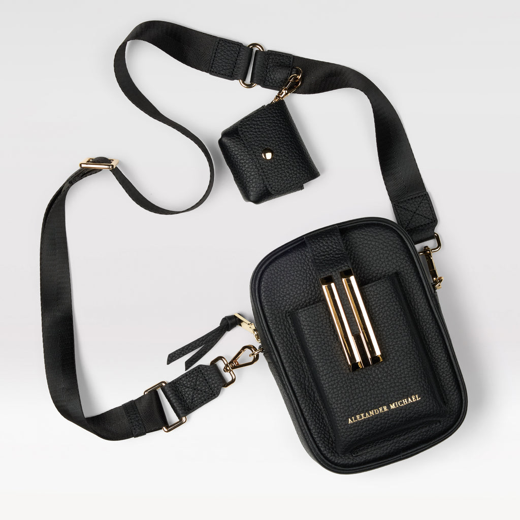 Luxe Luna Crossbody Bag - Black