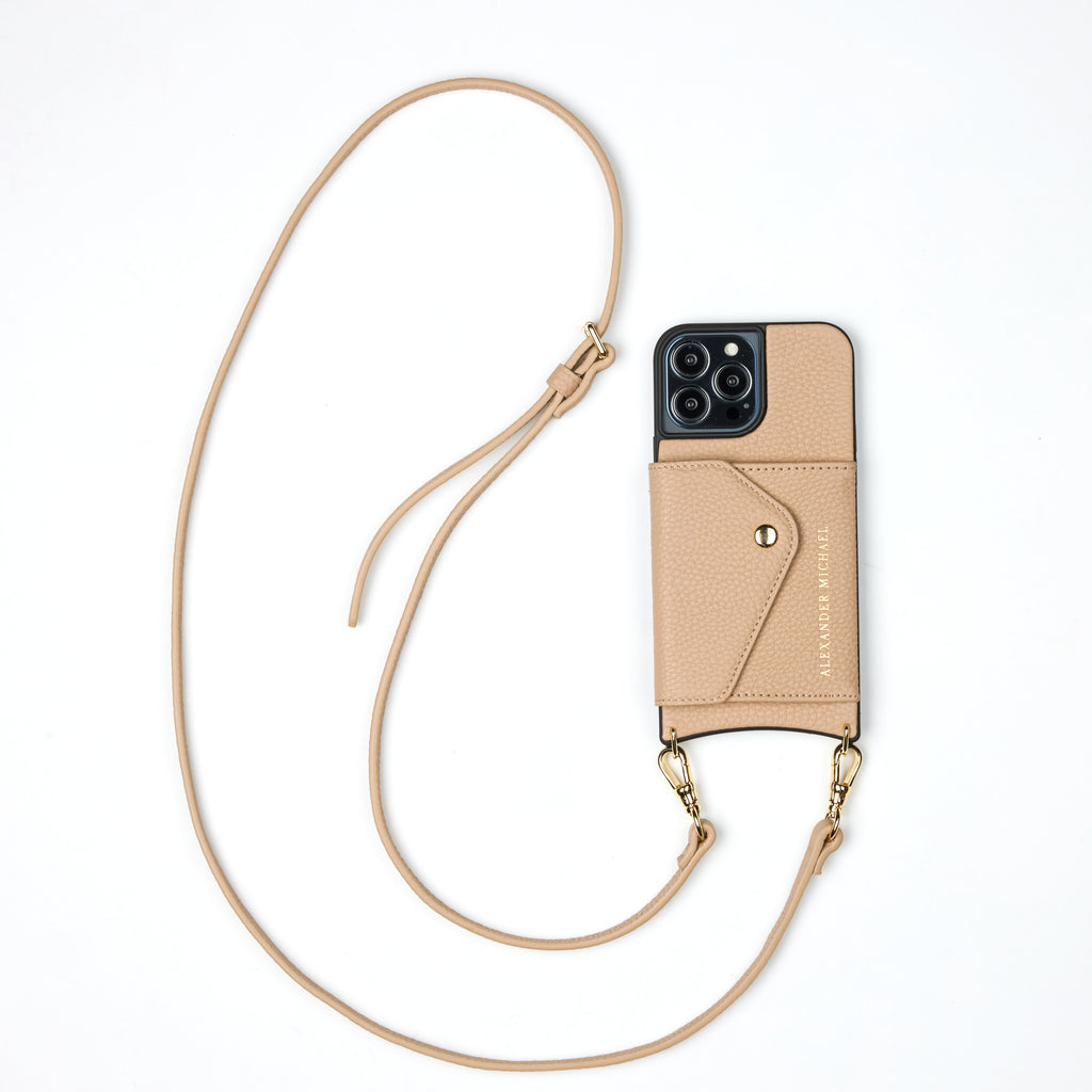 Caviar Phone Case Wallet – Beige