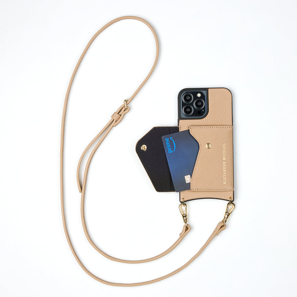 Caviar Phone Case Wallet – Beige