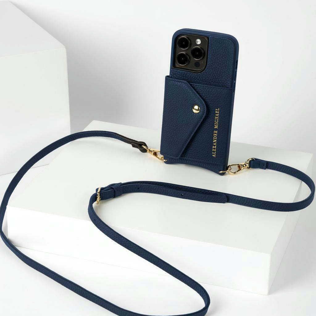 Caviar Phone Case Wallet – Navy